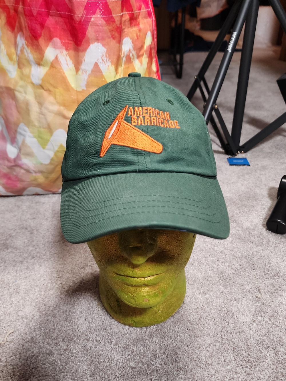 Forest Green Cap with Orange Logo